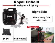 Fit For Royal Enfield "Himalayan 411 Black Jerry Can With Lock & Mount (Right)"