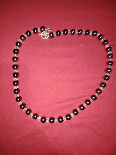 Handmade black pearl - and, glass
