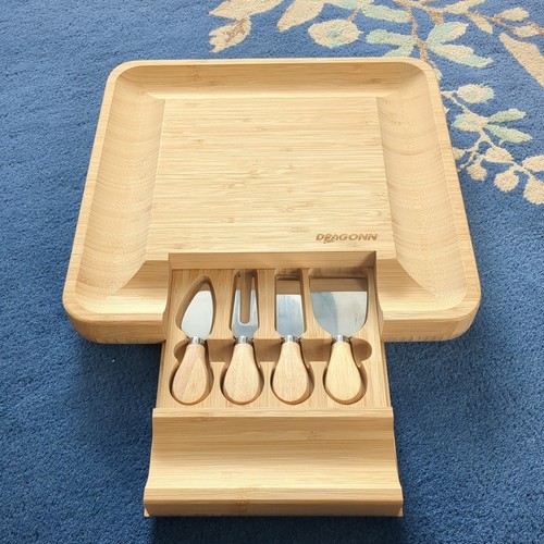 Bamboo cheese board set - board,
