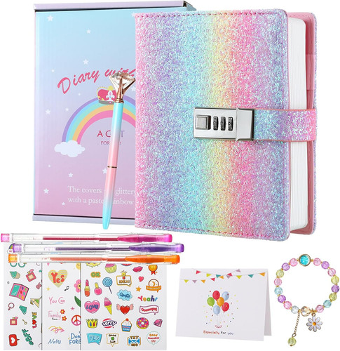 Rainbow diary with lock - diary,