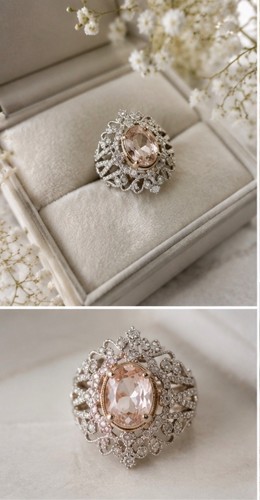 14k white gold morganite - 14k, with