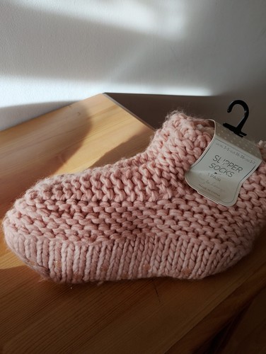 Primark pink knitted slipper - knitted,