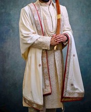Men’s Ivory Luxury Wedding Sherwani – Ahsan’s Menswear – RRP £1500 – Worn Once