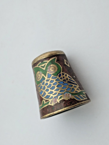 One owl chinese cloisonne - one,