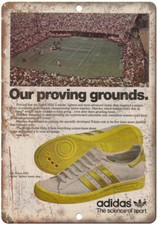 Adidas Forest Hills Tennis Shoe Vintage Ad 12" x 9" Reproduction Metal Sign ZE58