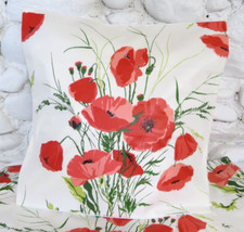 Cushion Cover, Poppies, Red