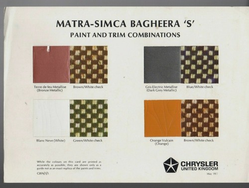Matra simca bagheera colour - s,