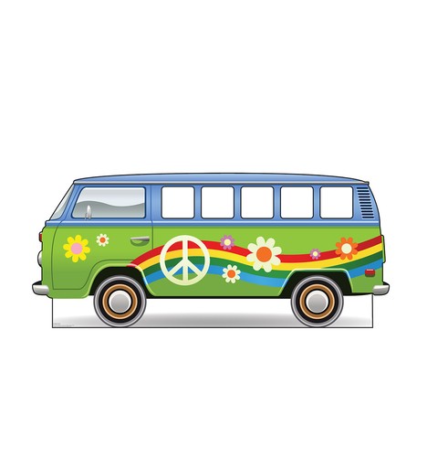 Hippie volkswagen bus - vw,
