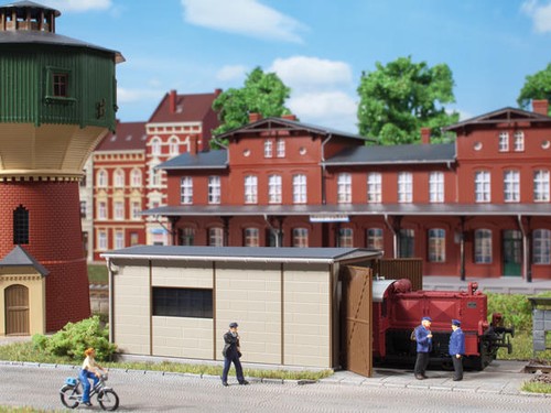 Locomotive shed for - locomotive, small