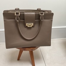Hobbs Leather Handbag Taupe, Hand Strap Shoulder Bag
