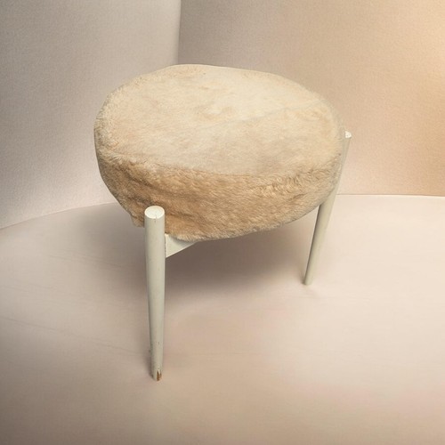 1970 vintage fur - fur, stool