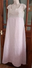 Vtg 60s Sequin Lame Pink A-line Maxi Dress Evening Prom Size 10 12 Hollywood 