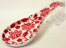 Florence Spoon Rest Large Porcelain Ceramic Red Spoon Rest Hand Decorated UK