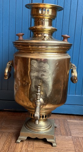 Antique russian teapot brass - antique,