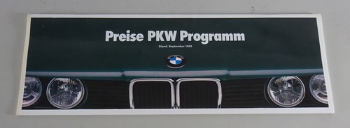 Price list prospectus bmw - price, list/prospectus