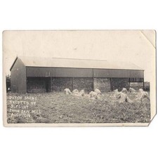 AUGHTON Dutch Barns Erected by S. Flint, Swan Saw Mill, RP Postcard Unused