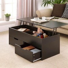 Black Wooden Coffee Table With