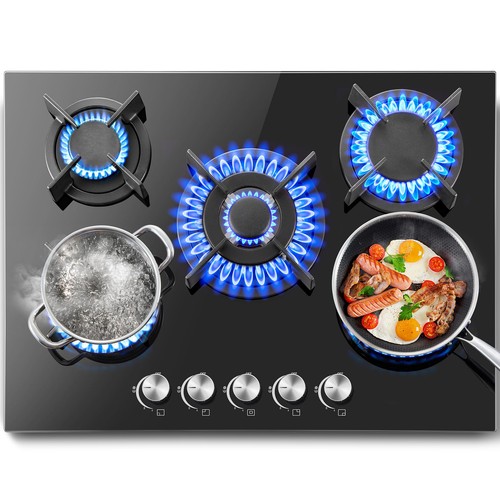 Sndoas black gas hob - 5, burners