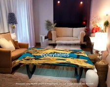 Blue Epoxy Resin Center Sofa