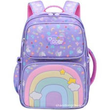 Rainbow Unicorn Backpack| Purple School Bag With Pastel Design
