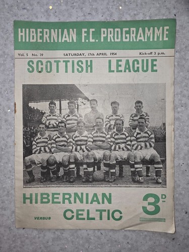 Rare 1954 hibernian celtic - rare, v