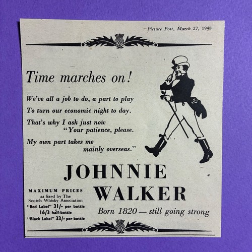 Johnnie walker whisky 1948 - johnnie,