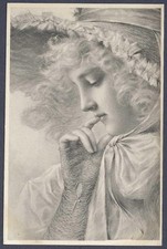 Young lady contemplation pose