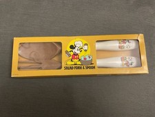 Mickey Mouse Disney Gourmet salad fork serving spoon set ceramic resin 26cm