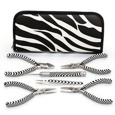 The Beadsmith 6-Piece Zebra Tool Kit Jewelry Making Set