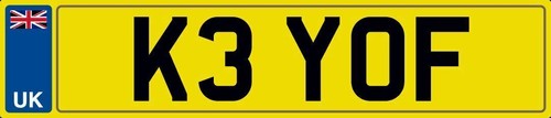 Key cut number plate yof - key,