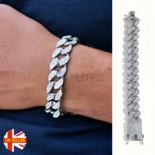 Classic Full Iced Out Rhinestones Hiphop Jewelry Men Women Cuban Chain Bracelet