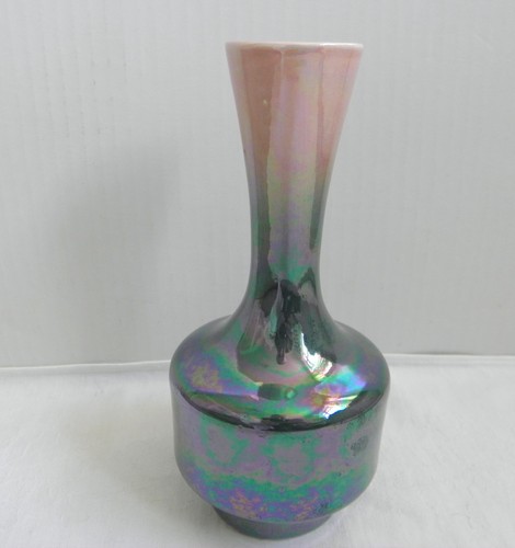Iridescent art glass vase - iridescent,