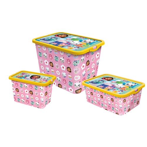 Pink storage boxes set - 3, |