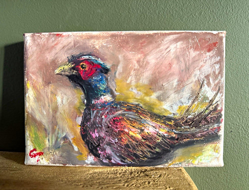 Original pheasant oil pastel - pheasant,