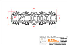 Ivy Cottage Ornate Style House Name Sign Laser Cut 3mm Mild Steel 500mm Long