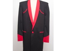 TEDDY BOY DRAPE JACKET. BLACK
