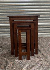 Solid Sheesham Wood Tall Nest of Tables (E592)