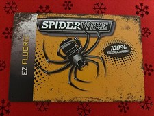 RETRO LICENSED SPIDER WIRE FISHING TACKLE  ANTIQUE LOOK TIN SIGN SHED