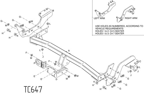 Towtrust fixed flange - flange, towbar