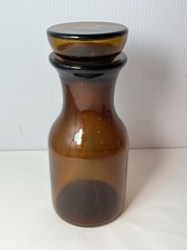 VINTAGE AMBER BROWN GLASS JAR