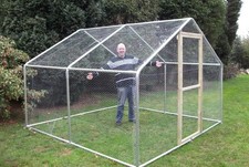 Walk In Chicken Run Steel Frame 3m x 4m Hen Cage Poultry Coop 10ft x 13ft Aviary