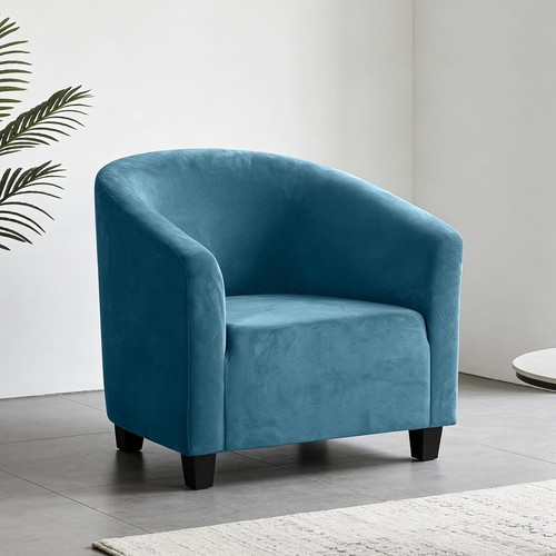 Velvet tub chair cover peacock - cover,