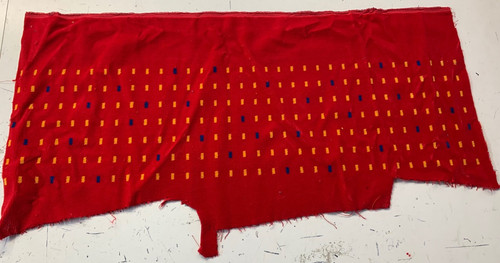 Rail seat fabric red train