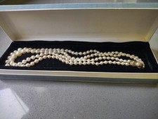 Vintage Lotus Royale Double Strand, Graduated, Glass Pearl Necklace 