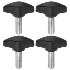 4pcs M8 x 20mm Male Thread Tee Wing Knobs Thumb Screw Clamping Knobs Grip Black