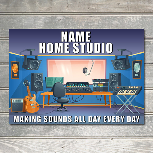 Personalised home studio - personalised, sign