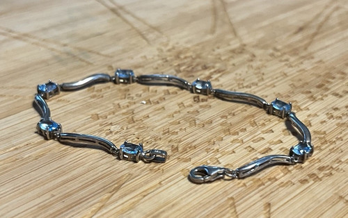 Silver link tennis bracelet - link,