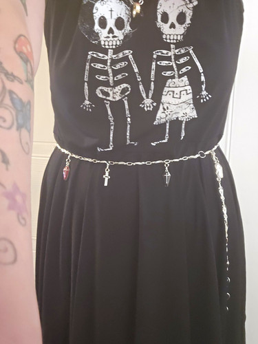 Silver metal goth chain - goth, belt