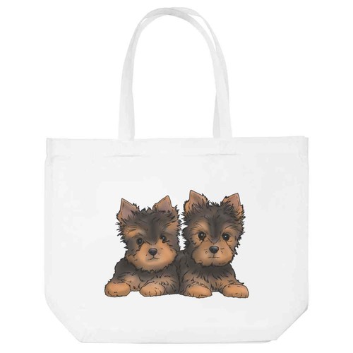 Yorkie puppies shopping tote - puppies',