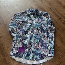 Men’s Guide, London, Cotton Stretch, Long Slv, Patterned Shirt, Multi ,Large Vgc